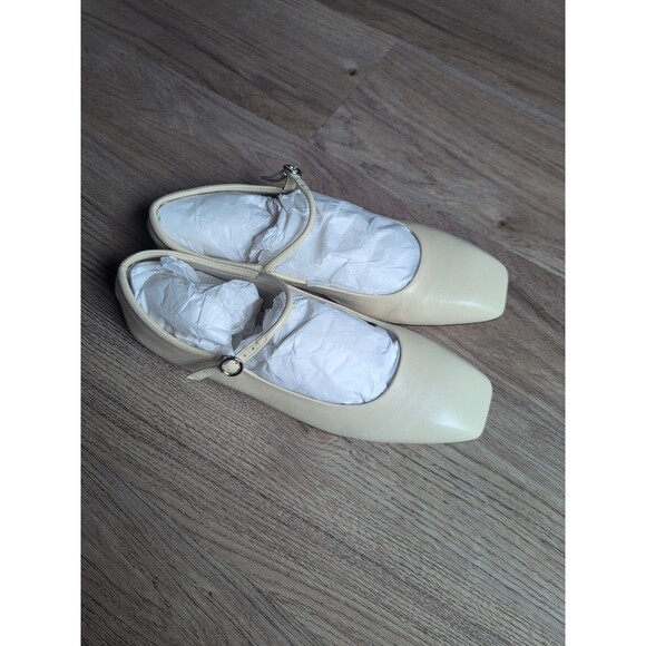 Aeyde Uma White Creamy Nappa Leather Mary Jane Flats Womens 8 EU 39 - Picture 4 of 14